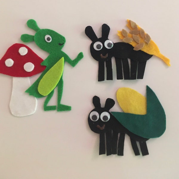 The The Ant and the Grasshopper Felt Story - Aesop’s Fable / Children’s Educational Flannel Board Story