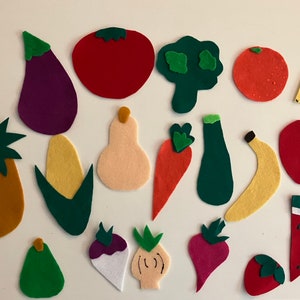 Vegetables & Fruit Felt Pieces Children's Felt/Flannel Board Story image 1