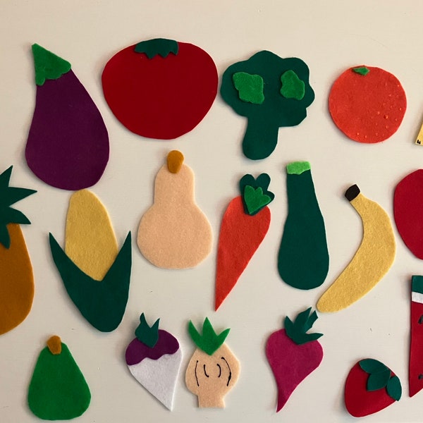 Vegetables & Fruit Felt Pieces- Children's Felt/Flannel Board Story