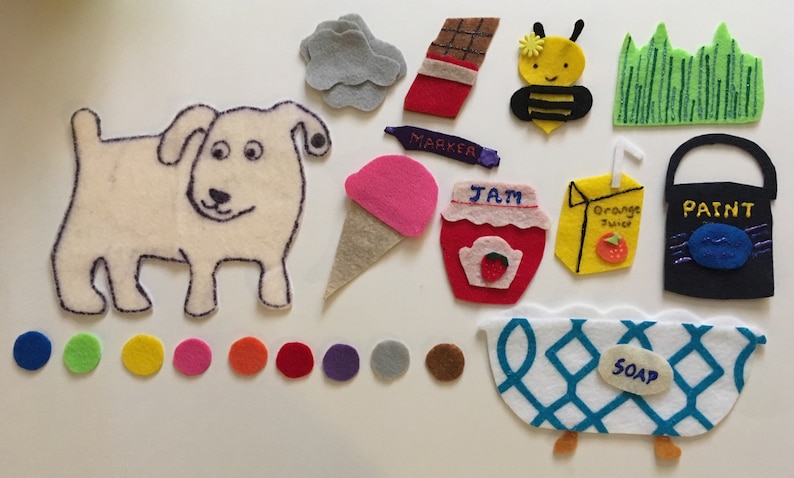 Dog's Colorful Day Felt Story Children's Felt / Flannel Story for Early Childhood Education image 1