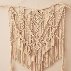 Arte de pared grande Macrame Eart Tone, arte de pared ecológico, colgante de pared Boho Macrame, arte de pared del hogar
