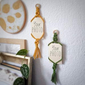 Boho Makramee Polaroid Rahmen, handgefertigtes Wanddekor für unvergessliche Momente, Polaroid Bilderrahmen, Weihnachtsgeschenk Idee