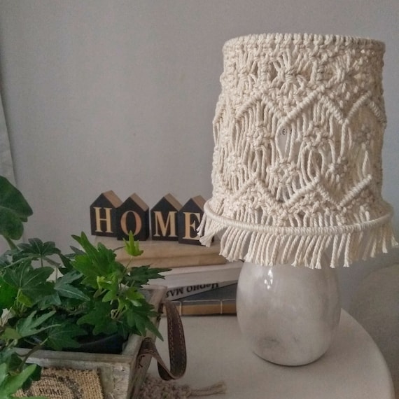 Lamp for Table With Macrame Lamp Shade Small Macrame Lamp