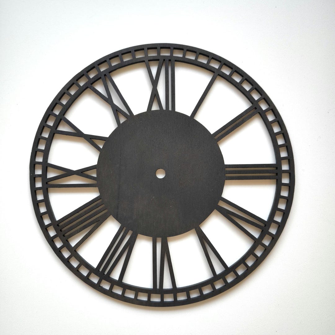 Black Laser-cut Wood Clock Base: DIY Macrame & Clock Designs - Etsy