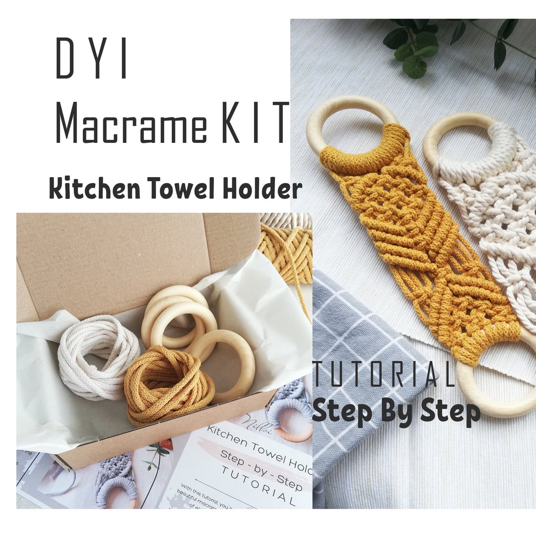 DIY Macrame Kitchen Towel Holder Macrame Kit for Adults Make Etsy