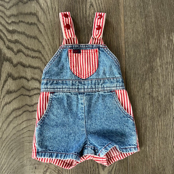 LEE Vintage Denim Jean Jumper Red White Stripe Ci… - image 1