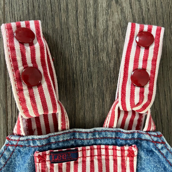 LEE Vintage Denim Jean Jumper Red White Stripe Ci… - image 3