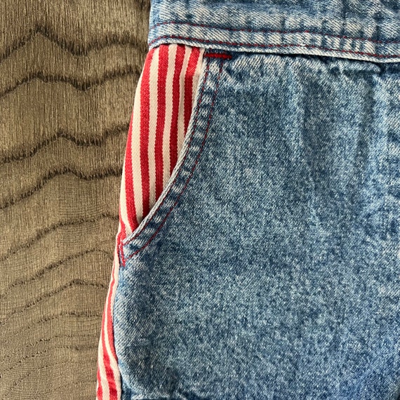 LEE Vintage Denim Jean Jumper Red White Stripe Ci… - image 5