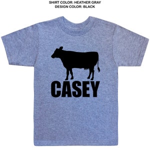 Personalized Cow Shirt, dairy cow t-shirt boy, farm animal tshirt kid, farm animal t shirt toddler, birthday gift, Christmas, calf, bull