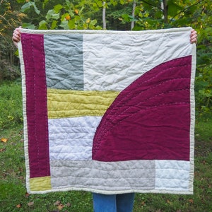 Handmade Linen Quilt Throw Blanket