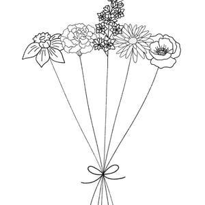 Custom Birth Flower Bouquets | Digital Prints | Digital Download | Personalized Birth Flower Bouquet | Hand Drawn Birth Flower Bouquet image 3