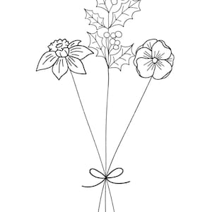 Custom Birth Flower Bouquets | Digital Prints | Digital Download | Personalized Birth Flower Bouquet | Hand Drawn Birth Flower Bouquet image 9