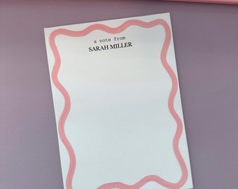 Custom Name Notepad | A Note From | Personalized Office Gift | Stationary Gift | Stationary for Women | Stationary for Men | Cute Desk Pad