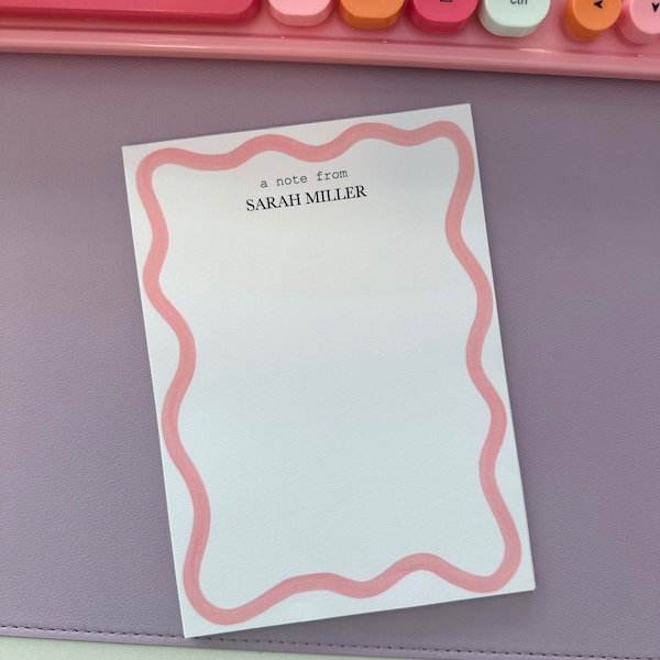 Custom Name Notepad | A Note From | Personalized Office Gift | Stationary Gift | Stationary for Women | Stationary for Men | Cute Desk Pad
