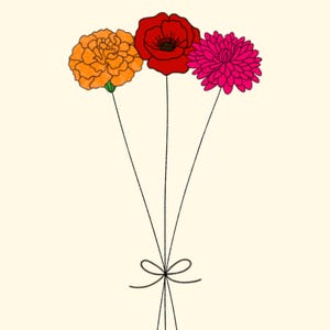 Custom Birth Flower Bouquets | Digital Prints | Digital Download | Personalized Birth Flower Bouquet | Hand Drawn Birth Flower Bouquet image 4