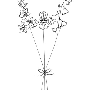 Custom Birth Flower Bouquets | Digital Prints | Digital Download | Personalized Birth Flower Bouquet | Hand Drawn Birth Flower Bouquet image 7