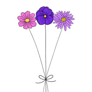 Custom Birth Flower Bouquets | Digital Prints | Digital Download | Personalized Birth Flower Bouquet | Hand Drawn Birth Flower Bouquet image 5