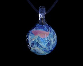 Handmade borosilicate glass chaos pendant