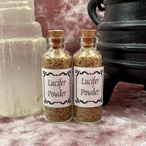 Lucifer powder, hoodoo, voodoo, revenge spell, witchcraft supplies, black magic, altar tools, ritual magic, hex, baneful
