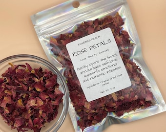 Rose petals, dried rose petals, organic dried rose, dried floral, dried flower, witchcraft supplies, organic rose, apothecary