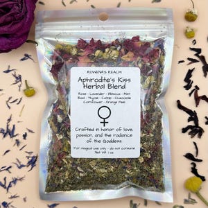 Aphrodite herbal mix, loose incense, love herbs, witch herb blend, love magic, love spell, goddess offering, witchcraft supplies
