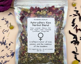 Aphrodite herbal mix, loose incense, love herbs, witch herb blend, love magic, love spell, goddess offering, witchcraft supplies