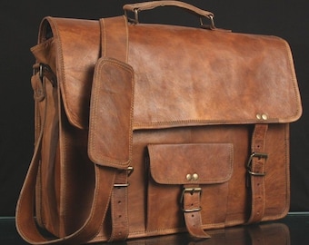 Vintage Handmade Leather Messenger Bag. A Gift for anyone!