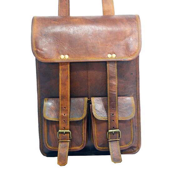 NEW Large 15/" Vintage Genuine Leather Laptop Briefcase messenger satchel bag