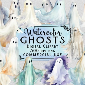 Ghost Clipart Halloween Ghost Clipart Spooky Ghost PNG Bundle On Transparent Background Commercial Use