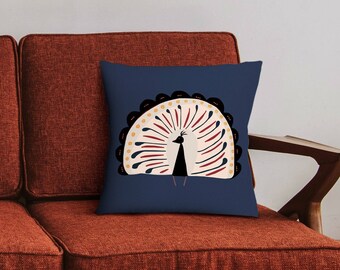 Cushion "The Peacock" made of cotton