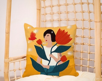 “Tulip Love” pillow made of cotton