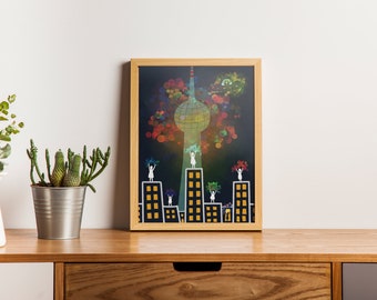 BERLIN TV Tower Poster Print