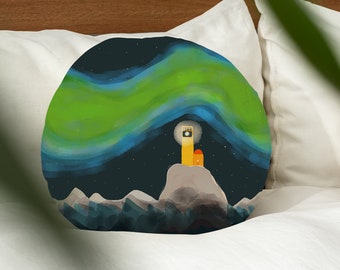 Round cushion "Lighthouse" and "Disco in Space"