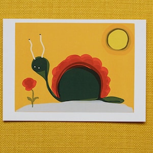 Cartolina "Lumaca Fiore", cartolina per bambini, A6