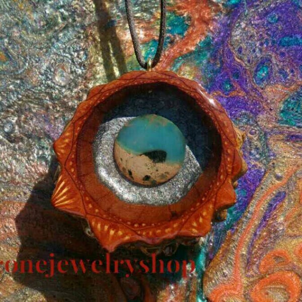 Pinecone jewelry/ pinecone necklace with snakeskin jasper/EDM/festival accessories