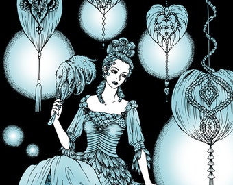 Lady Lantern Original Art Print