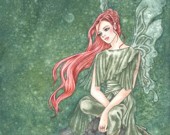 Silenē the faery Original Watercolor Art Print