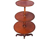 Antique Sheraton Style 3 Tier Mahogany Dumbwaiter Table Side End Coffee Vintage