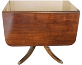 Fine Mahogany Drop Leaf Claw Foot Table Dining Console Side Sofa Server Vintage