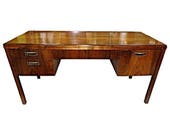 Fine Mahogany Mid Century Modern Desk Table Chest Drawers Secretary Vintage