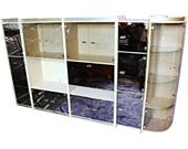 Stunning 140 quot L 5-piece Smoked Glass Display China Cabinet Bar Wall Unit Bookcase