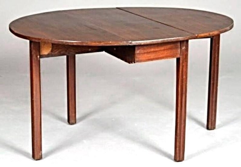 Rare 18th C English Chippendale Mahogany Drop Leaf Table Console End Antique