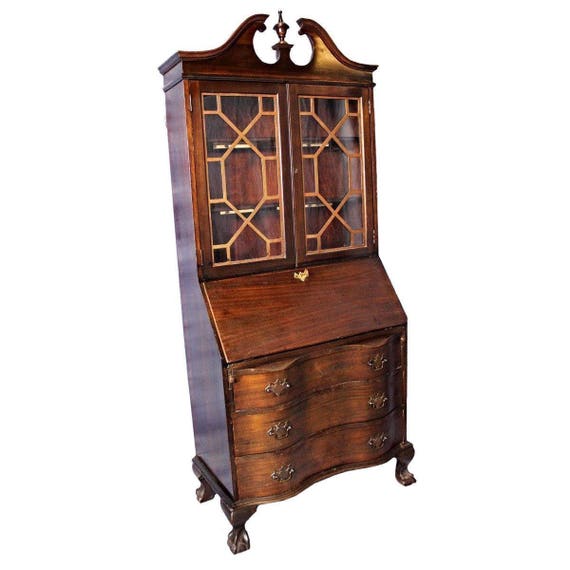 Fine Maddox Mahogany Secretary Desk Bookcase Cupboard Buffet Etsy
