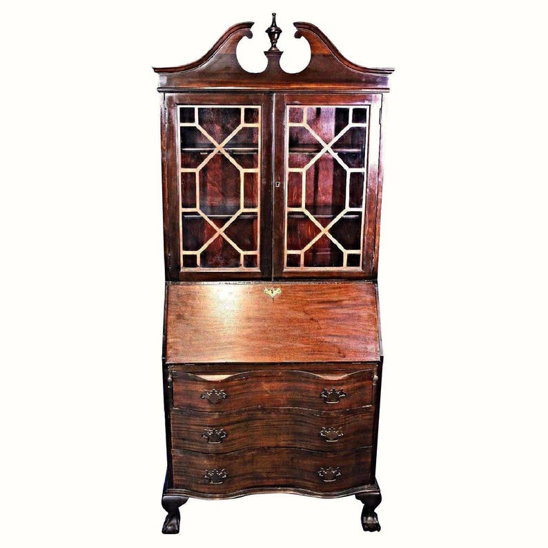 Fine Maddox Mahogany Secretary Desk Bookcase Cupboard Buffet Etsy