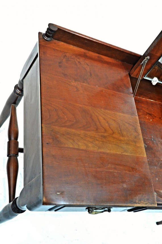 Rare Monitor Furniture Cherry Chippendale Poudre Table Dresser Etsy