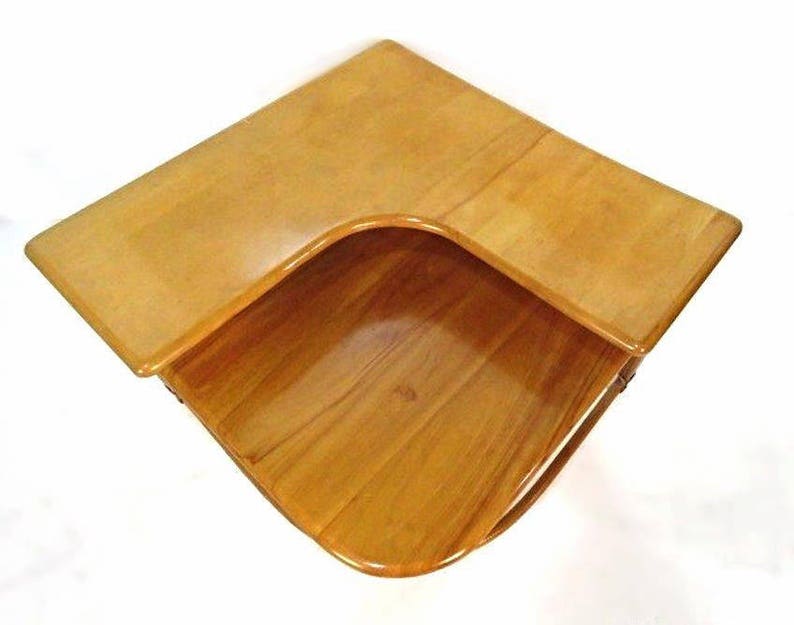 Heywood Wakefield Bamboo Maple Corner Table Coffee Side End Etsy