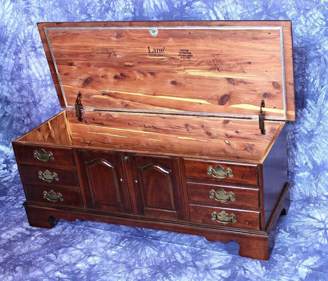 Mahogany English Style Needlepoint Seat Trunk Blanket Chest | Etsy
