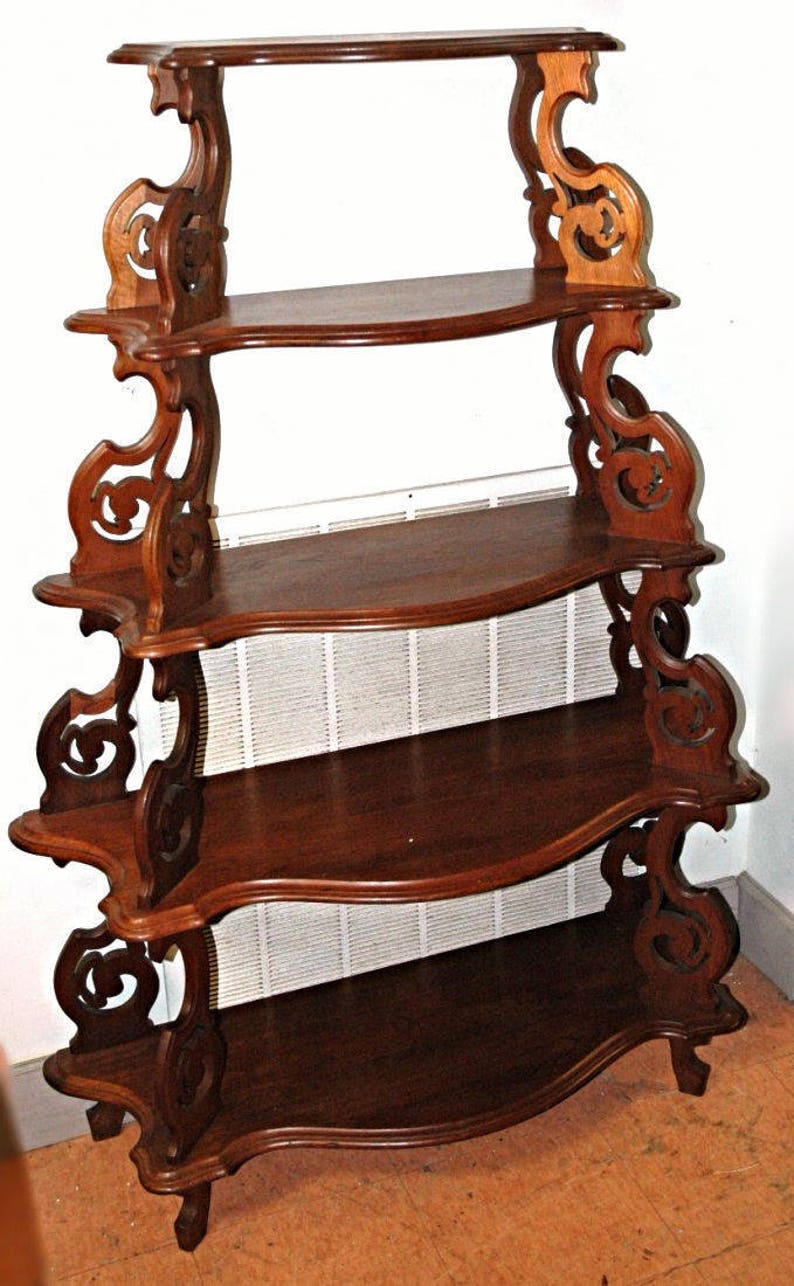 Victorian Walnut What Not Shelf Etagere Stand Curio Display Etsy