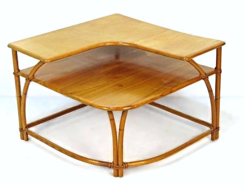 Heywood Wakefield Bamboo Maple Corner Table Coffee Side End Etsy