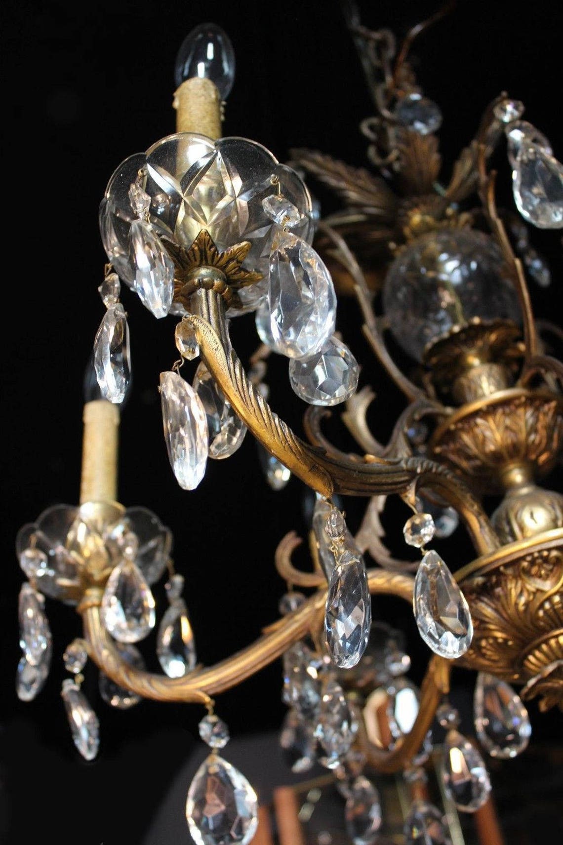 Baroque Rococo Bronze Crystal Chandelier Hanging Fixture Etsy